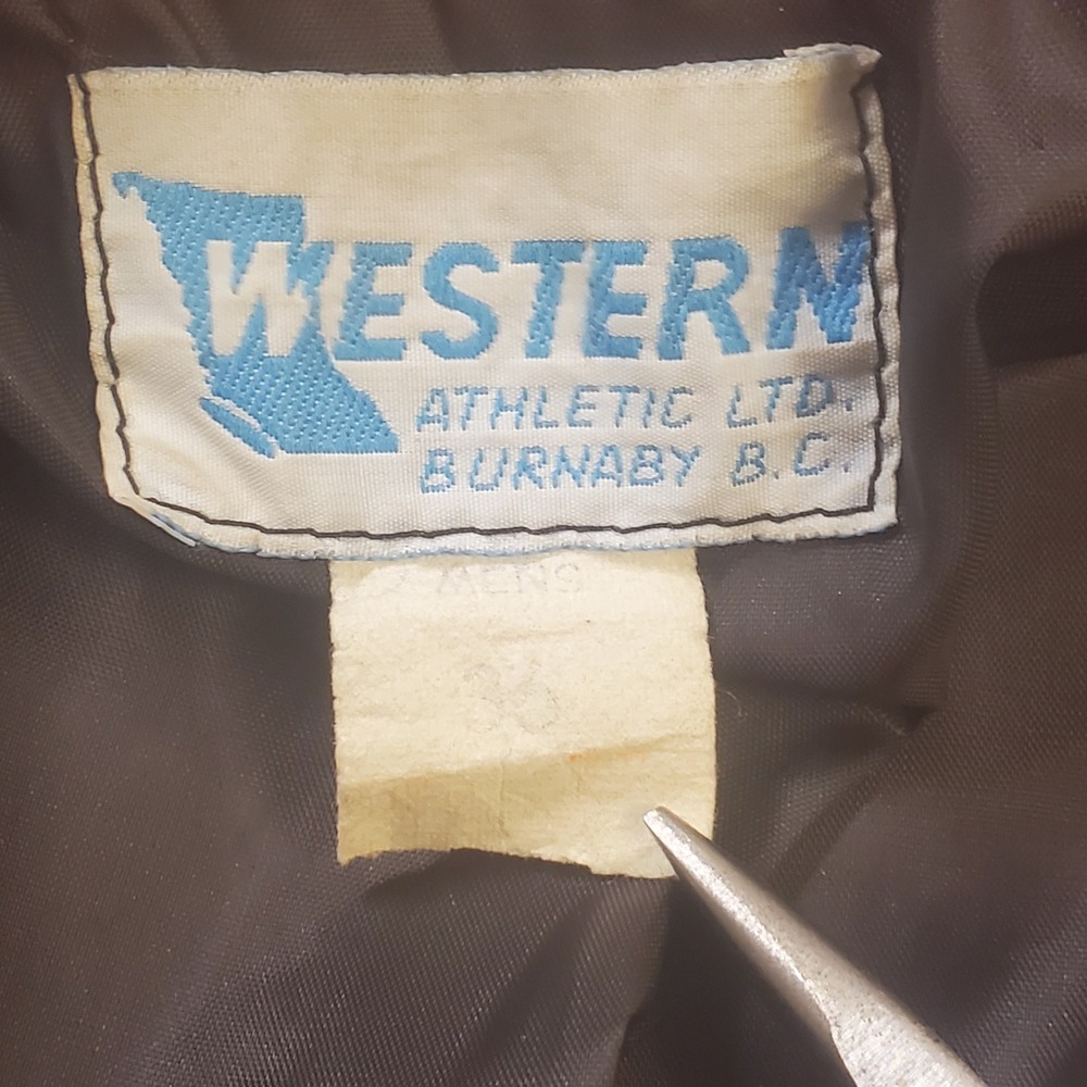 Vtg 90s Southgate Varsity Letterman Jacket Red Leather Wool Gator Bomber Canada - Picture 5 of 13